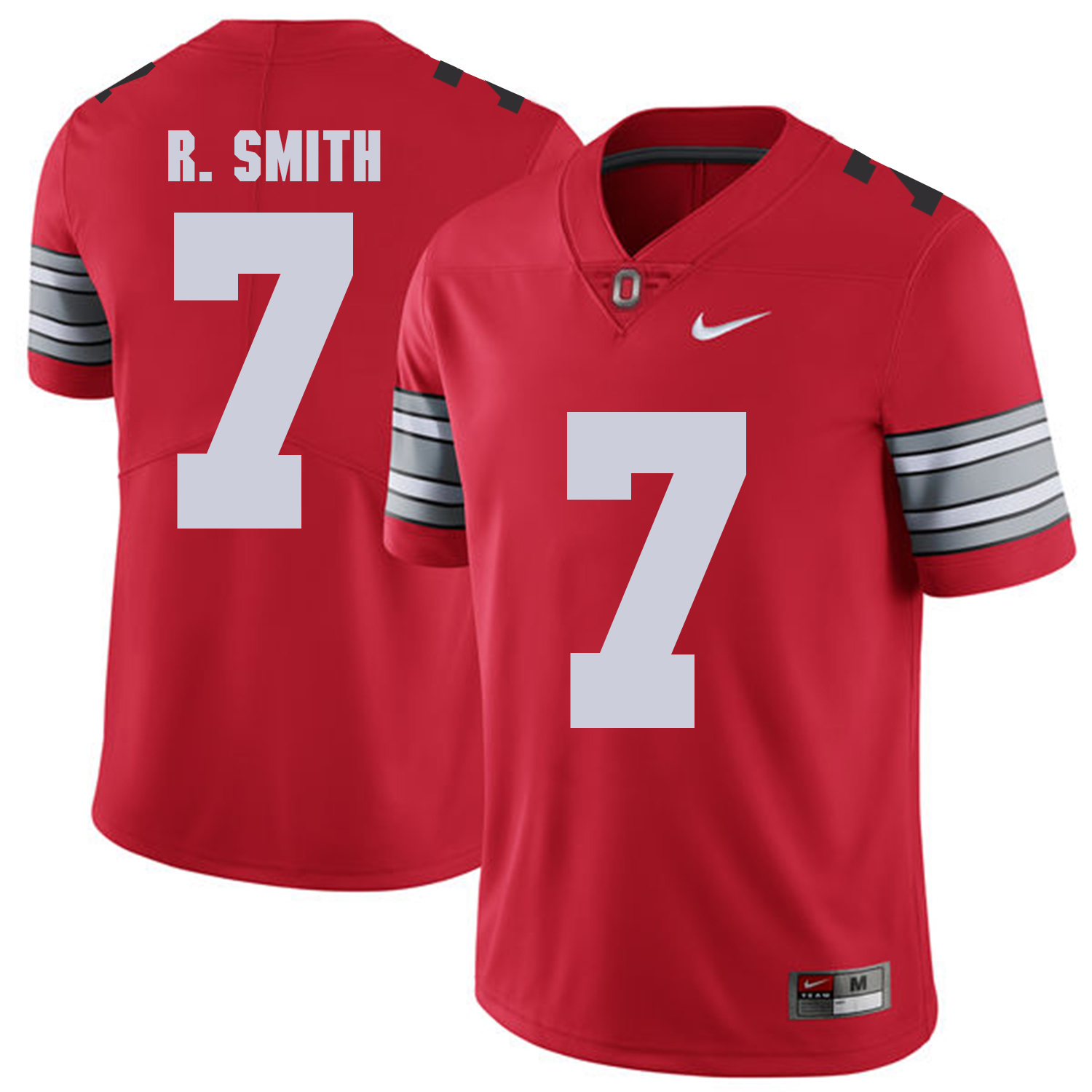 Men Ohio State 7 R.Smith Red Customized NCAA Jerseys